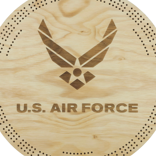 Deluxe Air Force Laser Engraved Cribbage Board