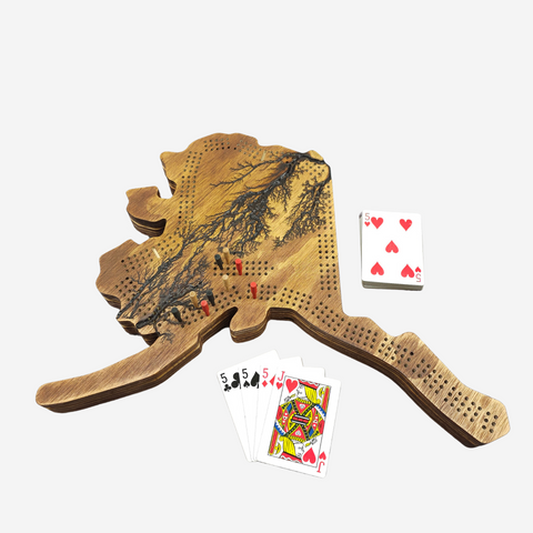 Deluxe Alaska State Cribbage Board