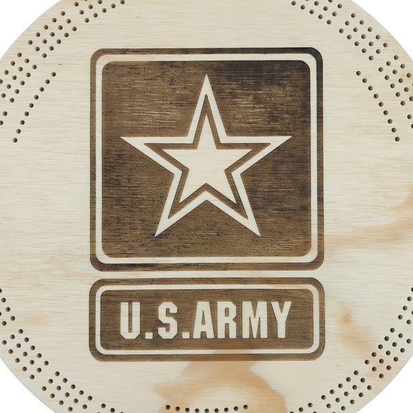 Deluxe Army Laser Engraved Cribbage Board