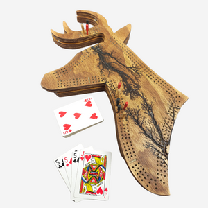 Deluxe Deer Head Cribbage Board