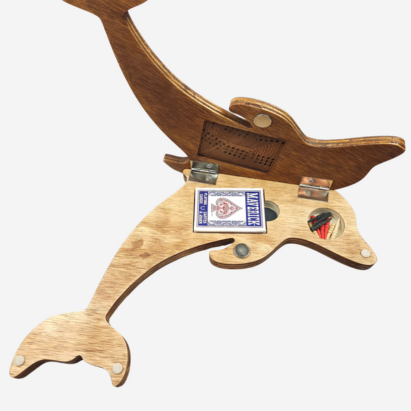 Deluxe Dolphin Cribbage Board