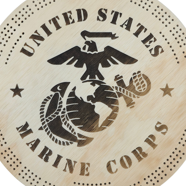 Deluxe Marine Corps Laser Engraved Cribbage Board