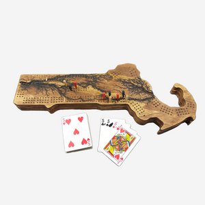 Deluxe Massachusetts State Cribbage Board