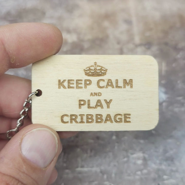 Keep Calm And Play Cribbage Keychain