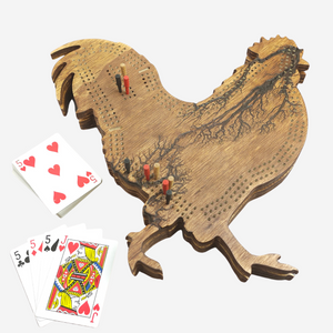 Deluxe Rooster Cribbage Board