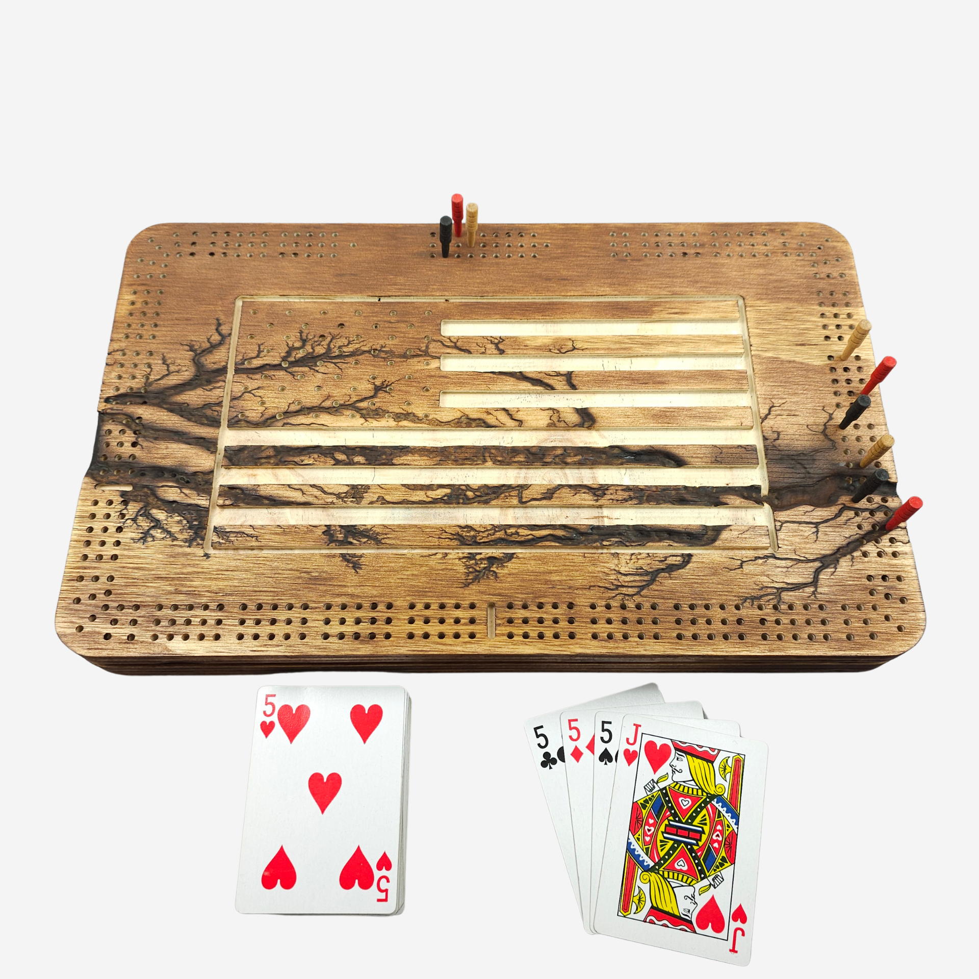 Deluxe USA Flag Cribbage Board