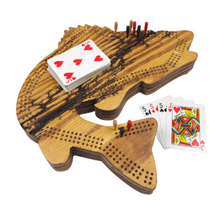 Deluxe Jumping Walleye Cribbage Board