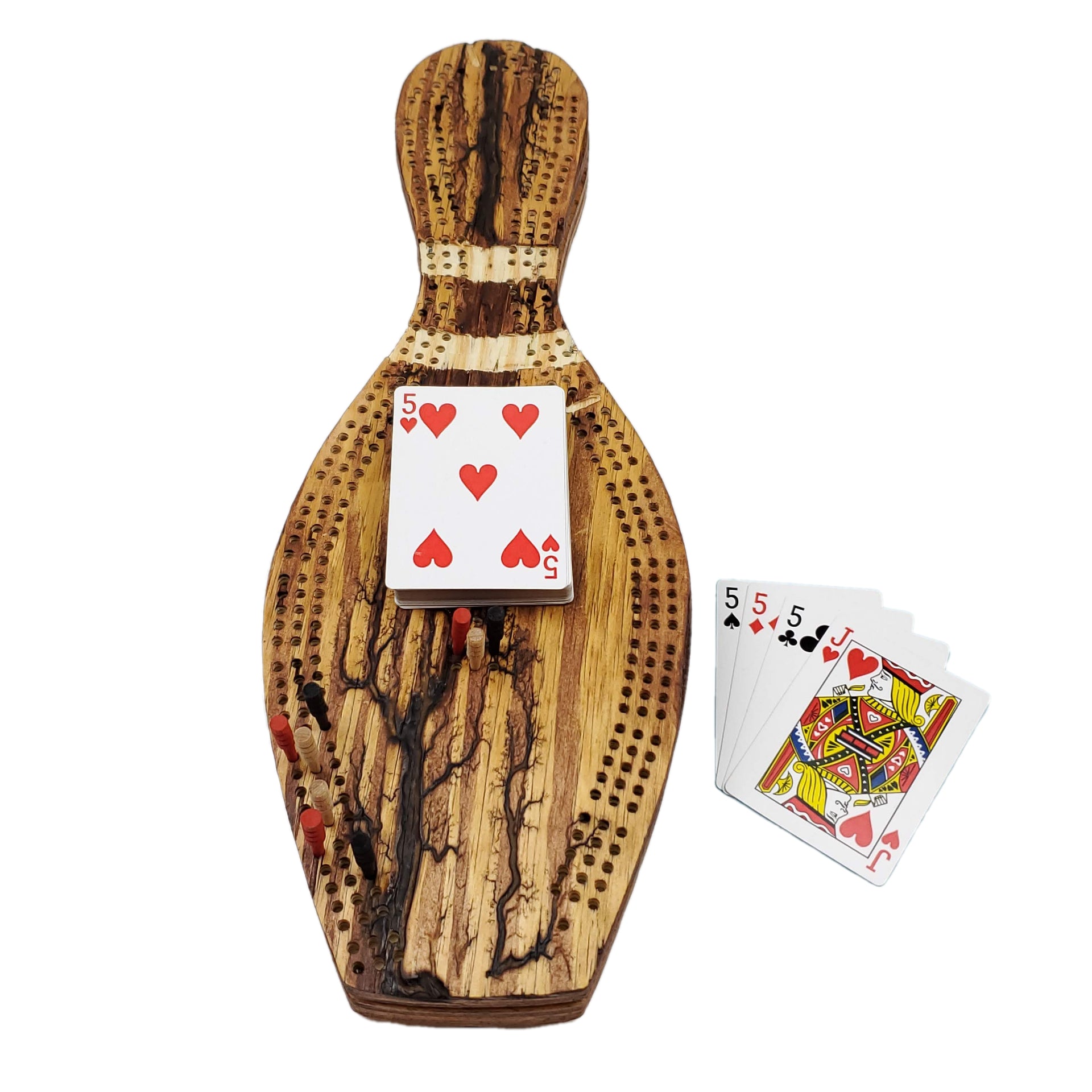 Deluxe Bowling Pin Cribbage Board