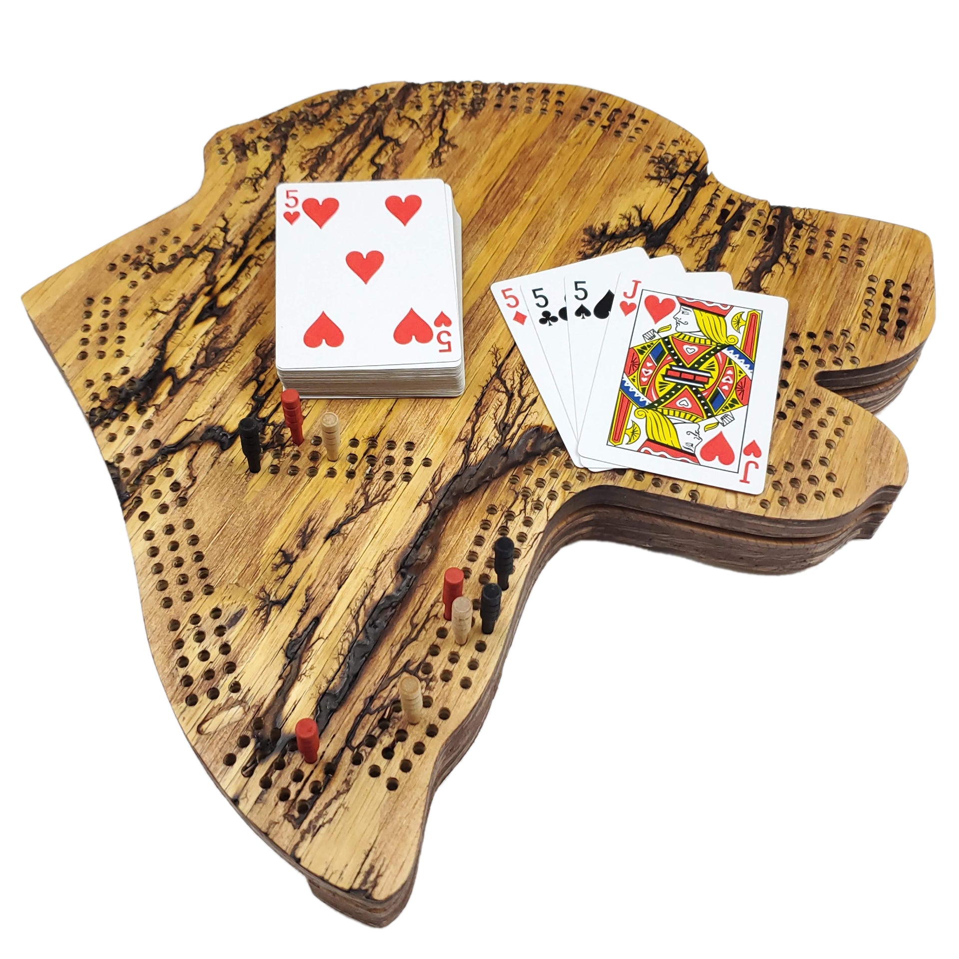 Deluxe Dog Head Cribbage Board