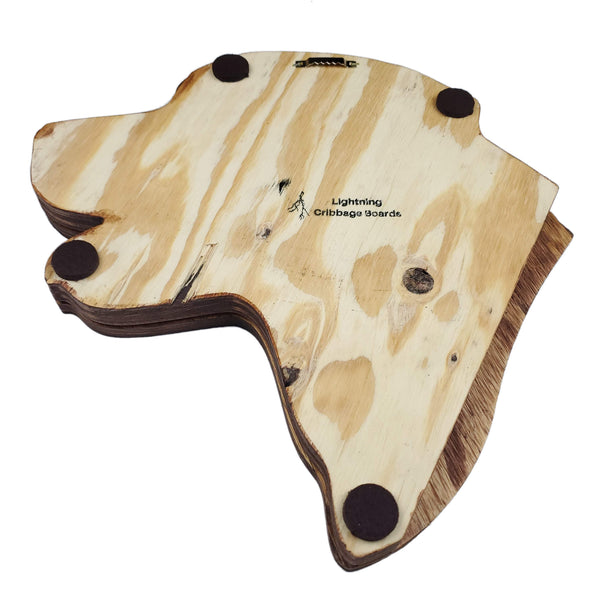 Deluxe Dog Head Cribbage Board