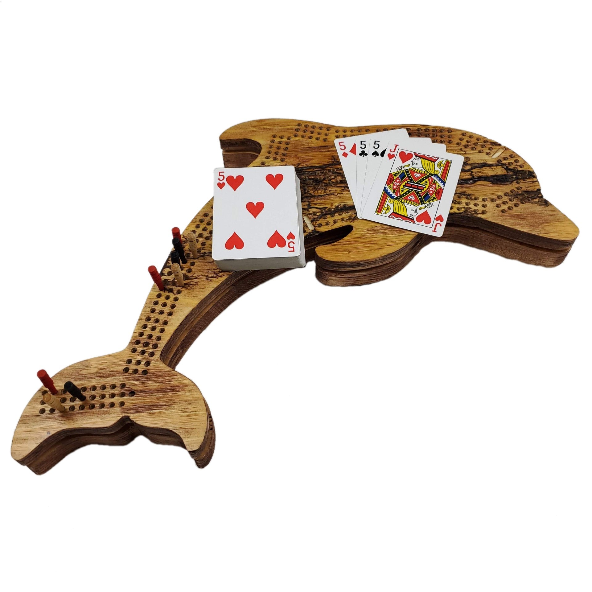 Deluxe Dolphin Cribbage Board