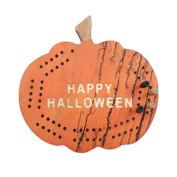Halloween Pumpkin Mini Cribbage Board
