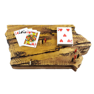 Deluxe Iowa State Cribbage Board