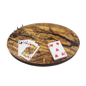 Deluxe Oval 4 Track Cribbage Board