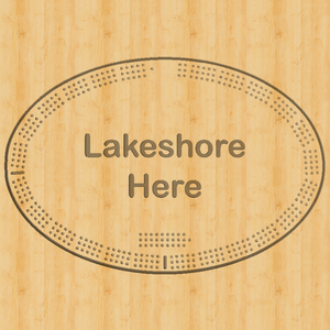 Custom Made Deluxe Lakeshore Engraved Oval Cribbage Board