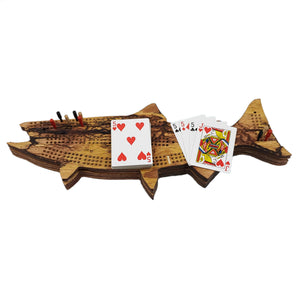 Deluxe Salmon Cribbage Board