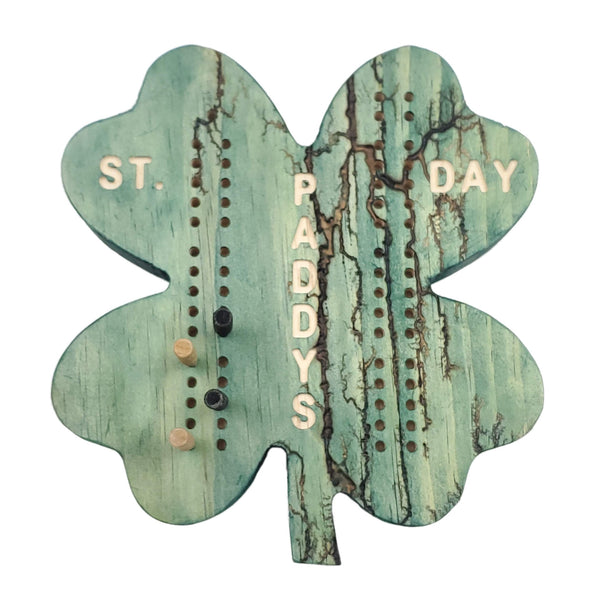St. Paddy's Day Clover Mini Cribbage Board